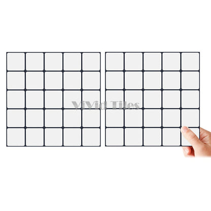 Thicker Upgrade White Square Vinyl Tile HB516 by Vivid Tiles | Souqify