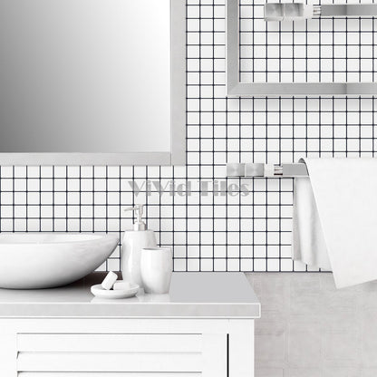 Thicker Upgrade White Square Vinyl Tile HB516 by Vivid Tiles | Souqify