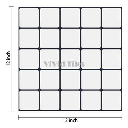 Thicker Upgrade White Square Vinyl Tile HB516 by Vivid Tiles | Souqify