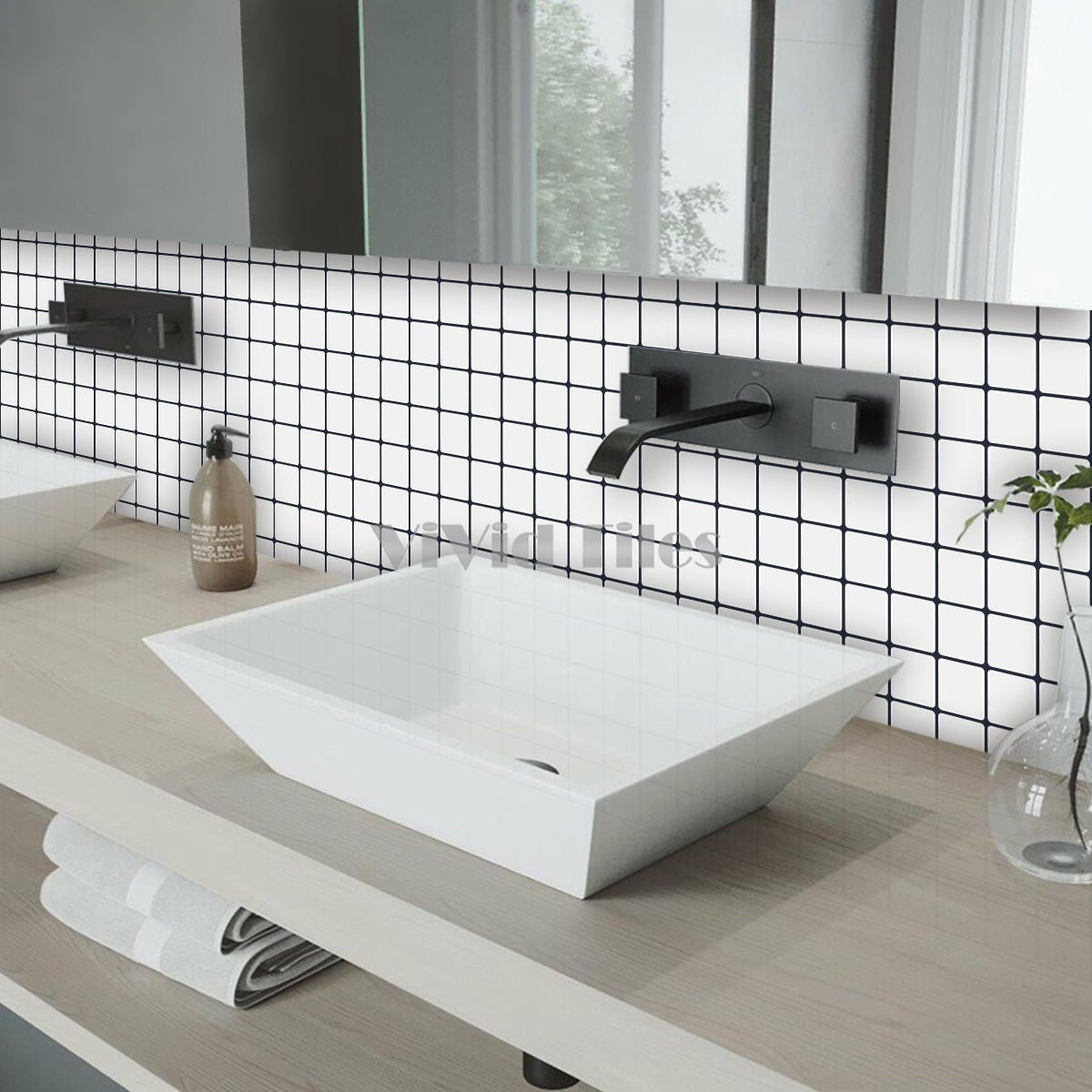 Thicker Upgrade White Square Vinyl Tile HB516 by Vivid Tiles | Souqify