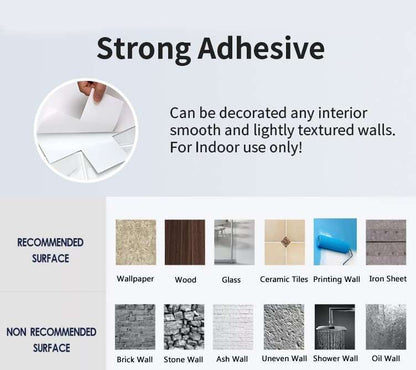 Thicker Upgrade White Subway Vinyl Tile With Light Grey Grout HB200 by Vivid Tiles | Souqify