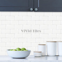 Thicker Upgrade White Subway Vinyl Tile With Light Grey Grout HB200 by Vivid Tiles | Souqify