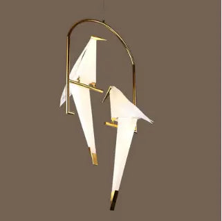 Thousand paper crane LED chandelier office Nordic bedroom post-modern study bedroom dormitory cafe bar bird lamp by Zhongsan | Souqify