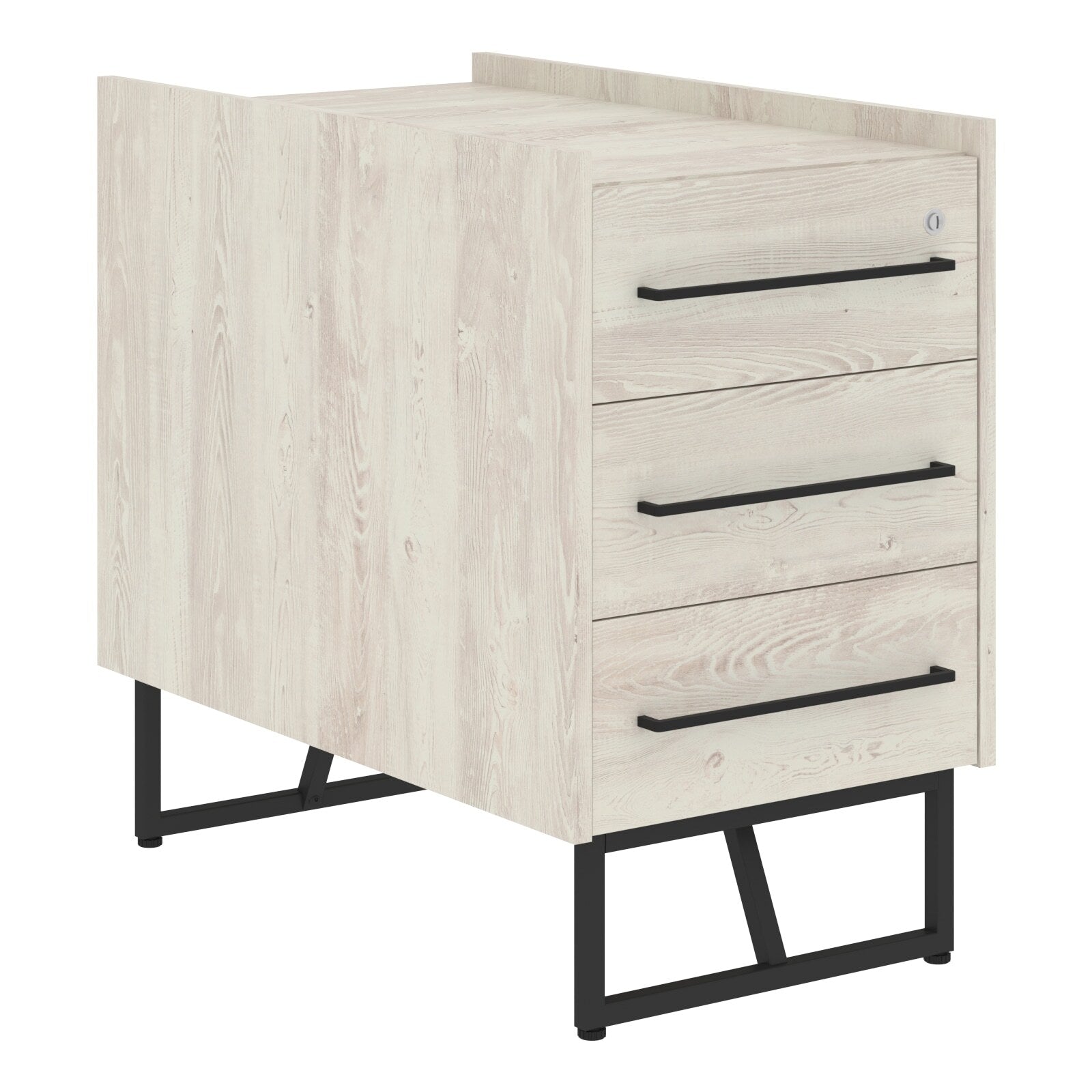 THREE DRAWER MOBILE PEDESTAL WITH METAL LEGS, MADE IN E1 LAMINATE CHIPBOARD by Treejar | Souqify