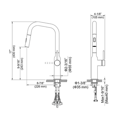 TK109PO - Kitania Series Pull Out Kitchen Mixer by TUSCANI | Souqify