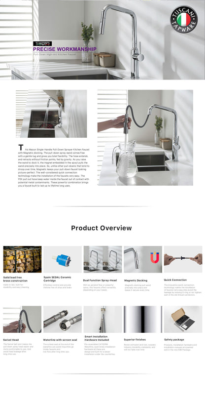 TK109PO - Kitania Series Pull Out Kitchen Mixer by TUSCANI | Souqify