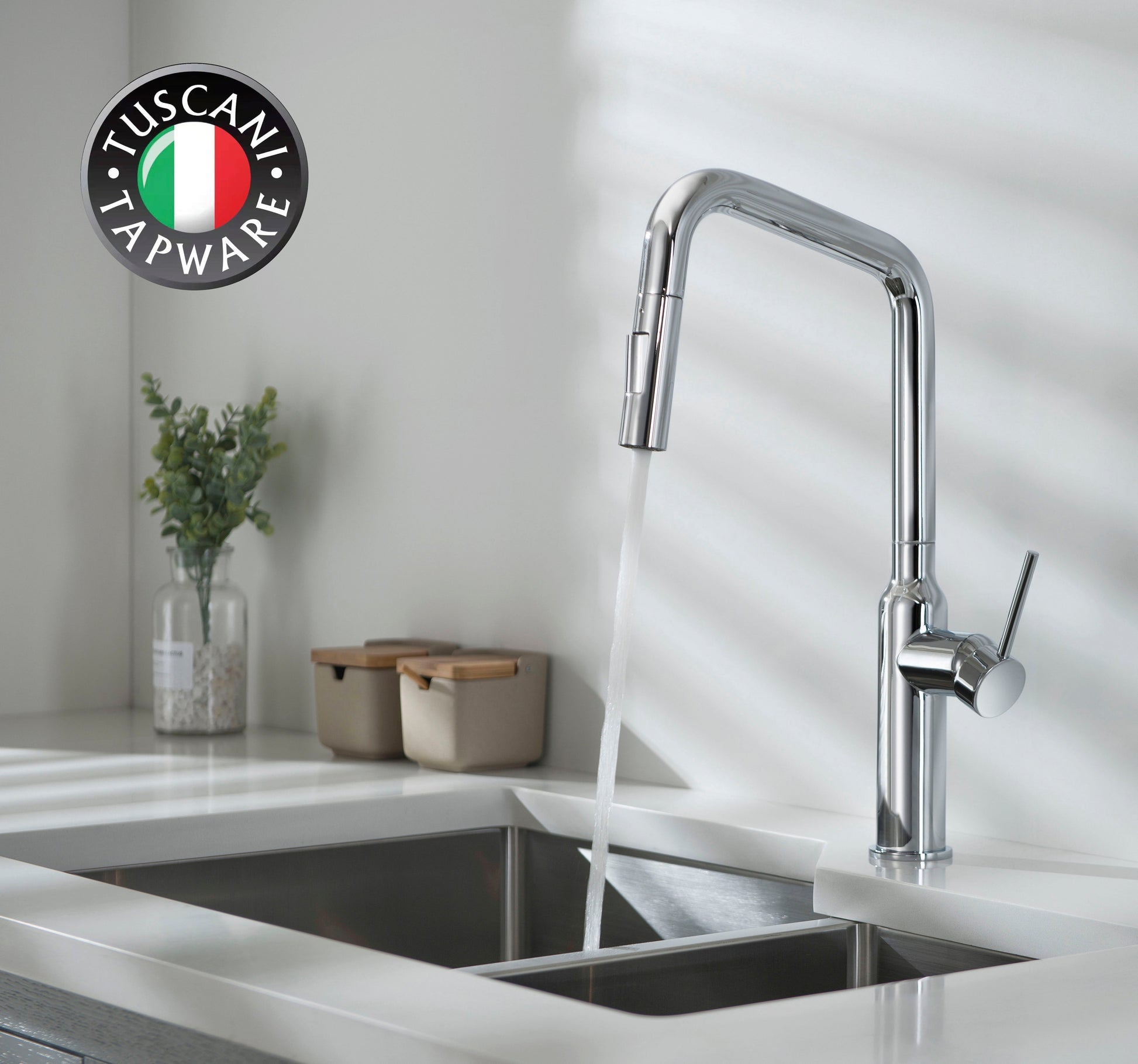 TK109PO - Kitania Series Pull Out Kitchen Mixer by TUSCANI | Souqify
