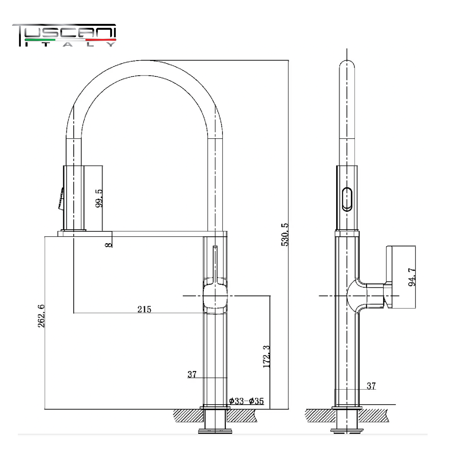 TK113PO - Kitania Series Pull Out Kitchen Mixer by TUSCANI | Souqify