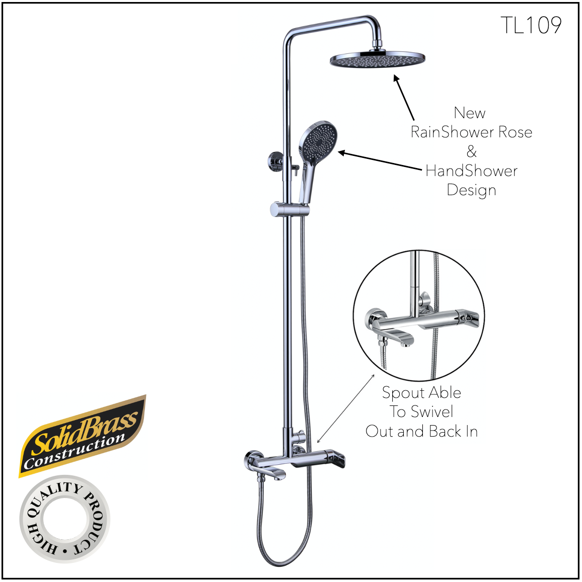 TL109 - Lavanzi Series Rain Shower Column Mixer by TUSCANI | Souqify