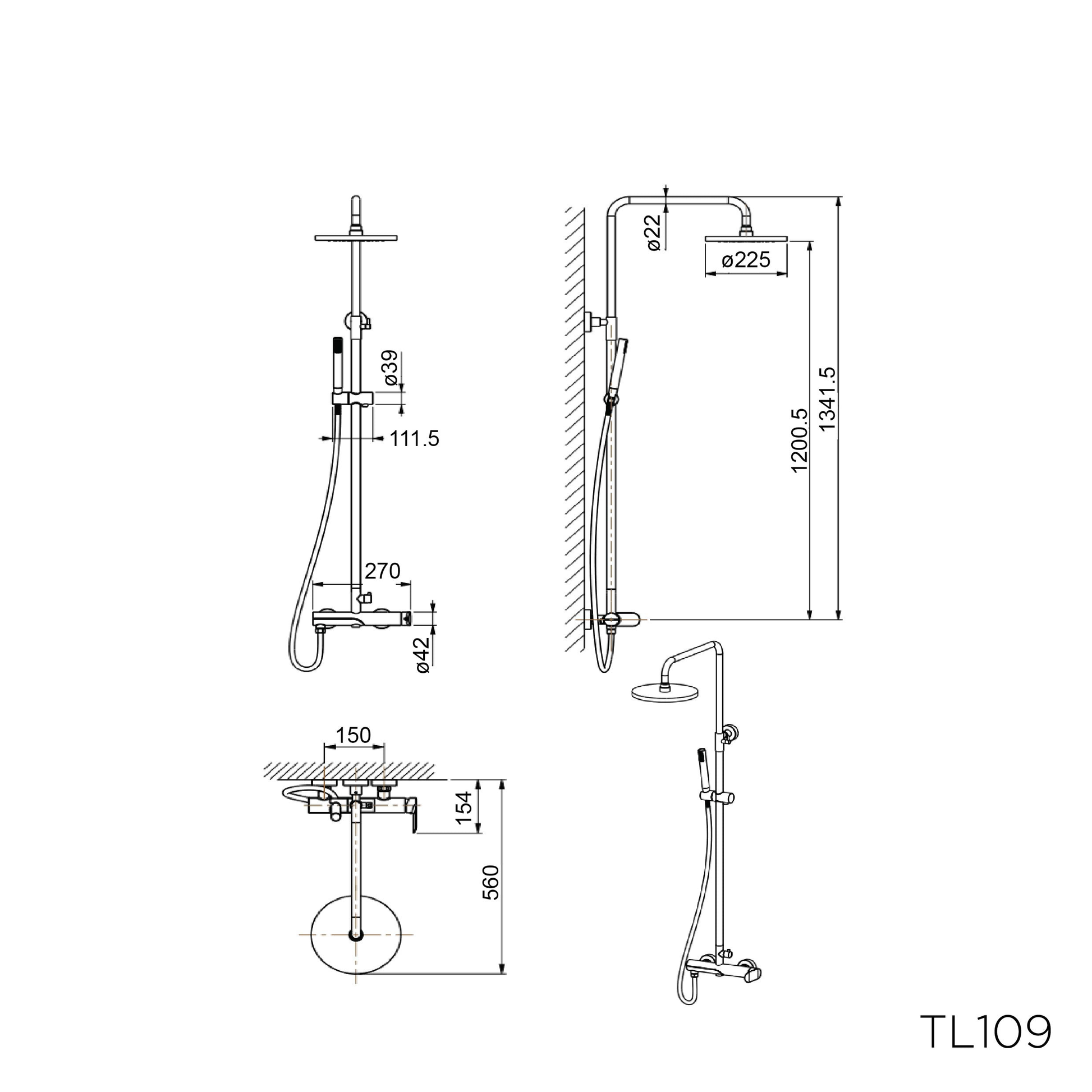 TL109 - Lavanzi Series Rain Shower Column Mixer by TUSCANI | Souqify