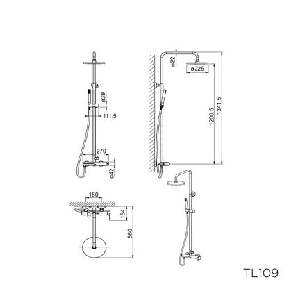 TL109 - Lavanzi Series Rain Shower Column Mixer by TUSCANI | Souqify