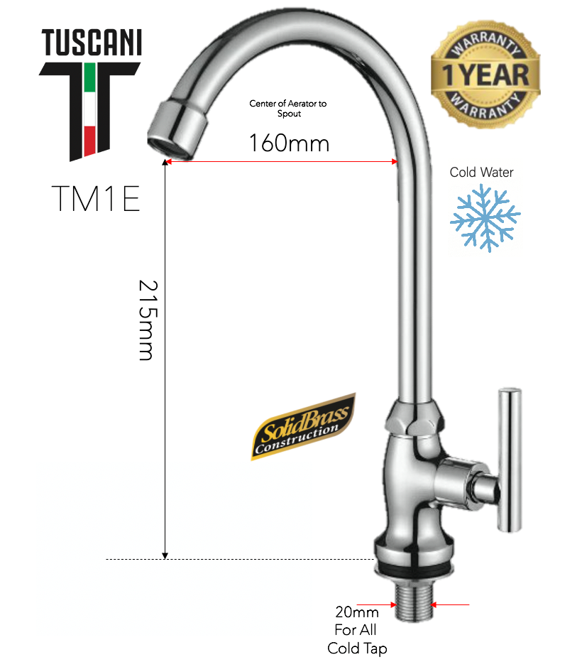 TM1E - Prudence Series Kitchen Cold Tap by TUSCANI | Souqify