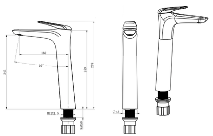 TN102H - Novella Series High Basin Mixer by TUSCANI | Souqify