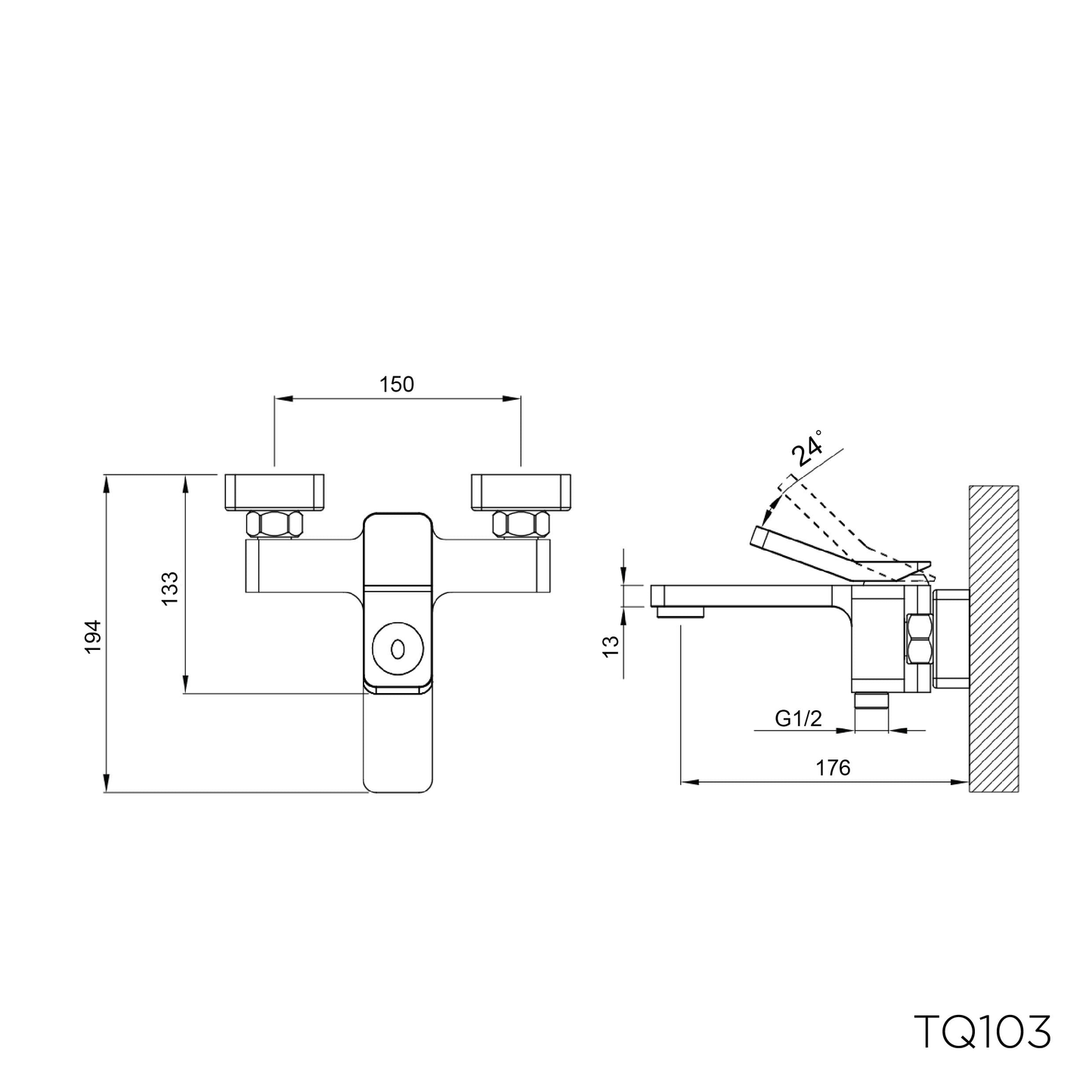 TQ103 - Quatrio Series - Bath & Shower Mixer by TUSCANI | Souqify