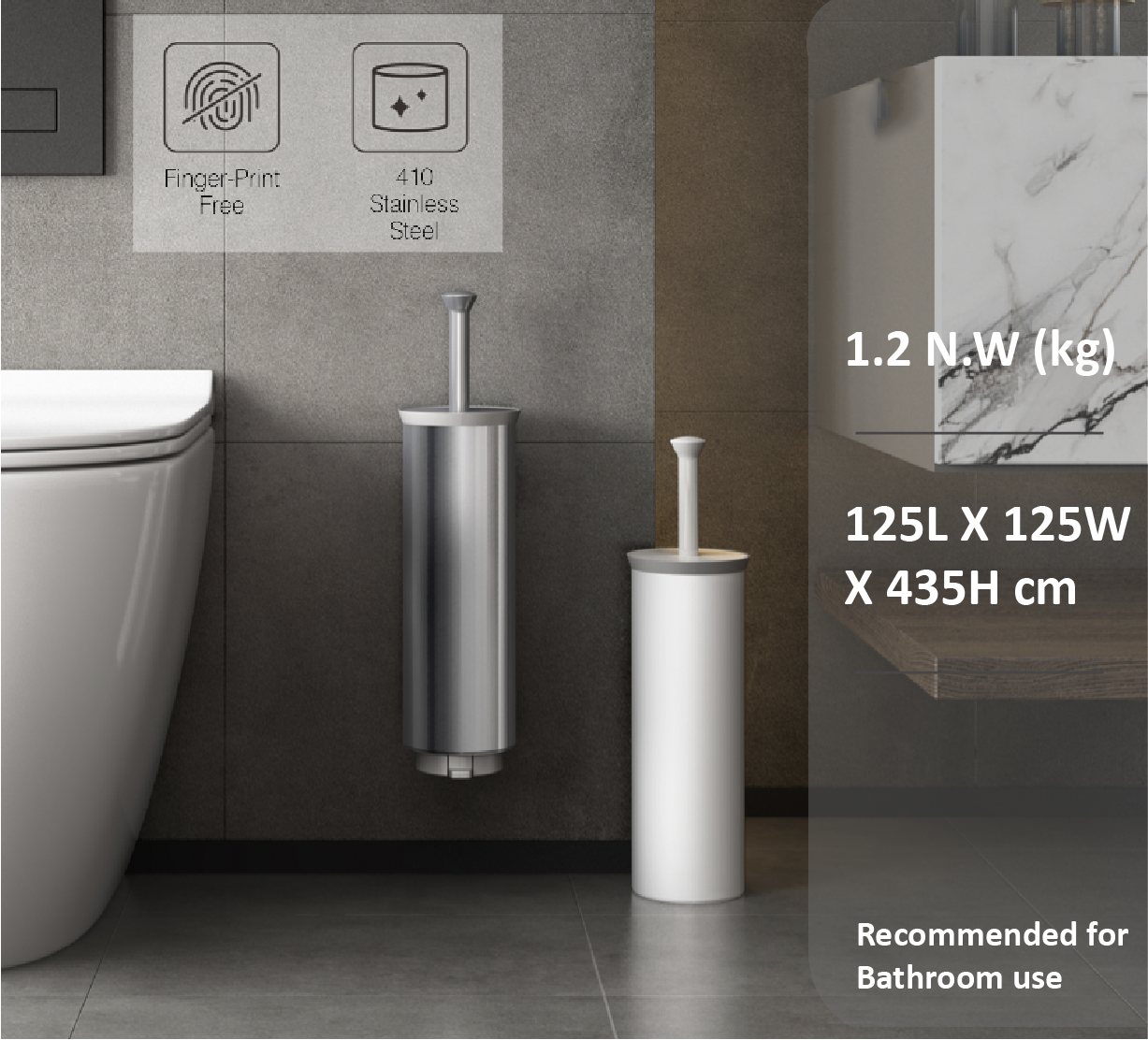 Tuscani JAVA TJ-812 Toilet Brush and Holder matt steel by TUSCANI | Souqify