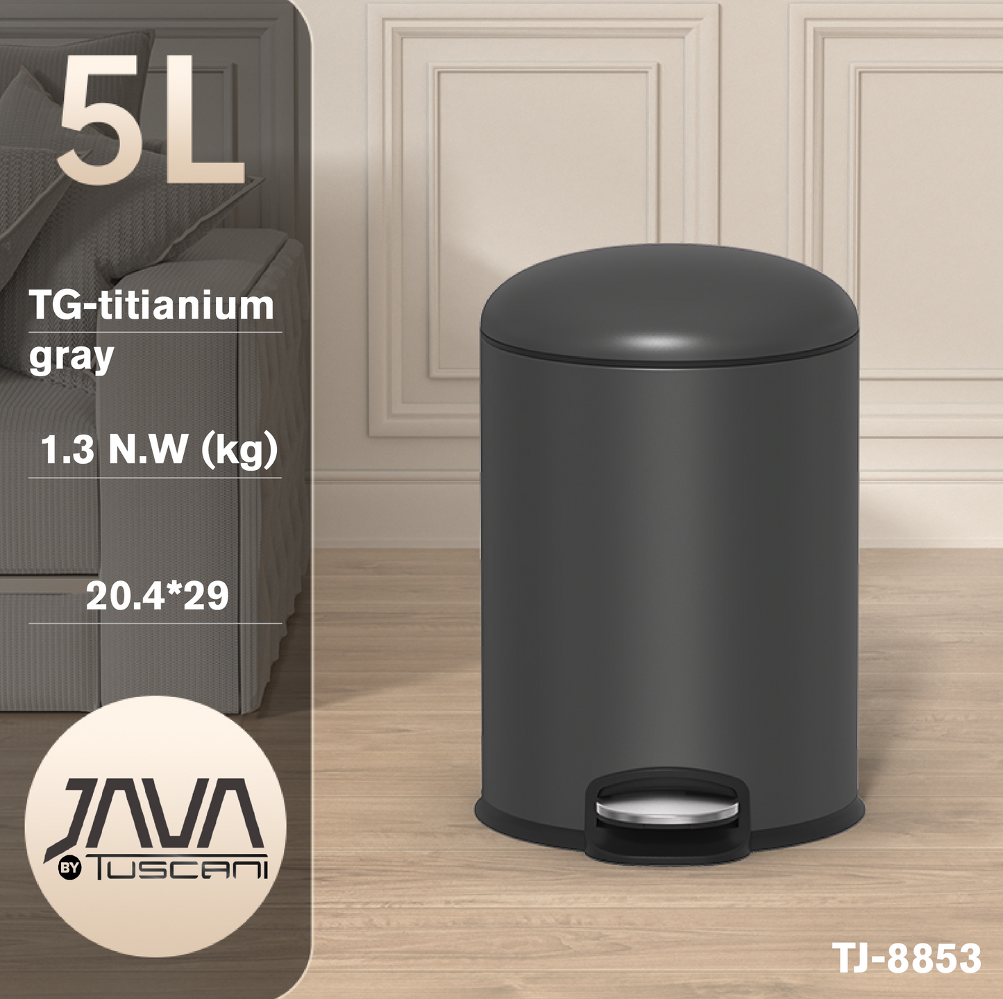 Tuscani JAVA TJ-8853 Pedal Bin by TUSCANI | Souqify