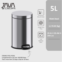 Tuscani JAVA TJ-8856 Matte Steel Pedal Bin by TUSCANI | Souqify