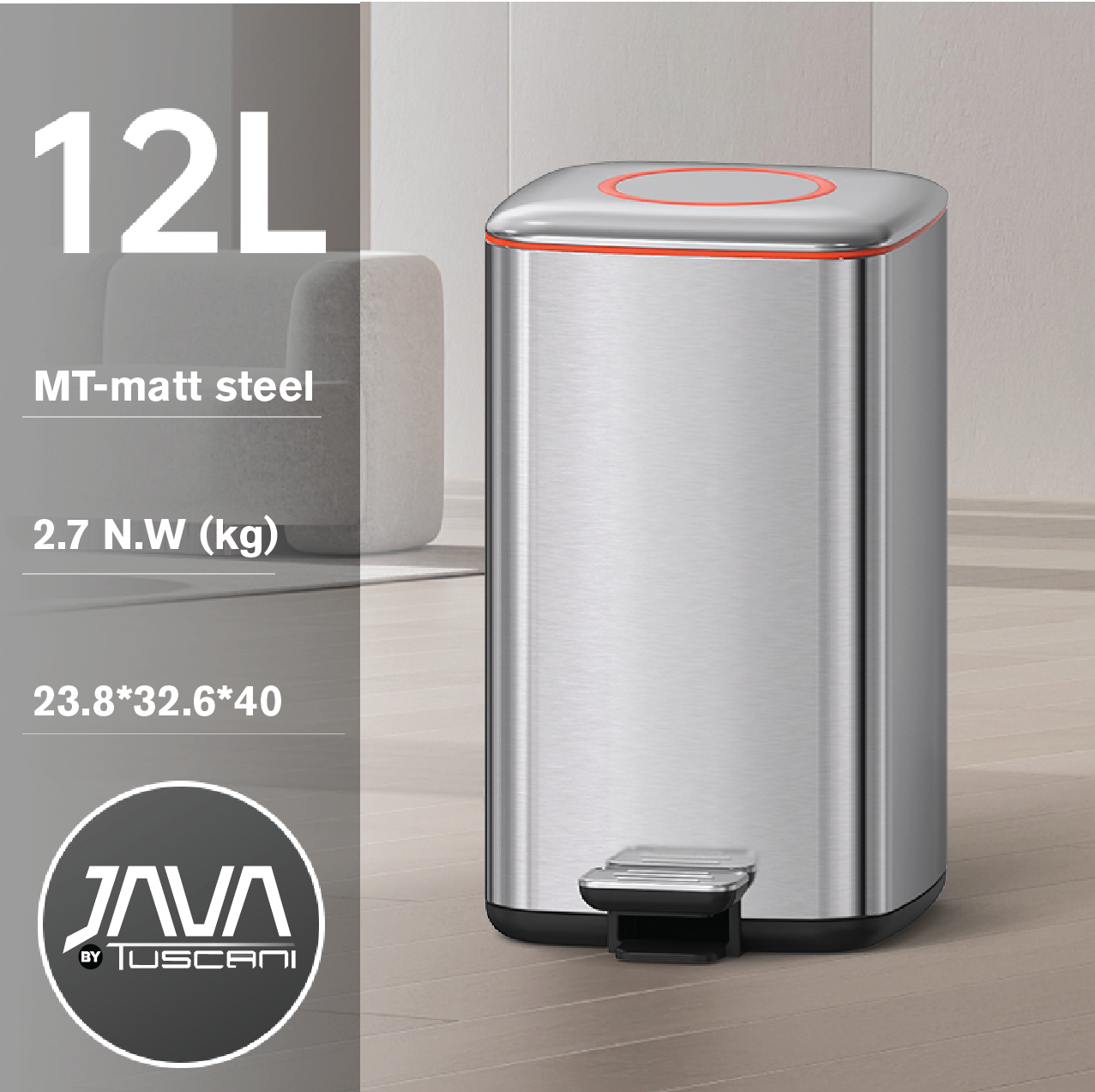 Tuscani JAVA TJ-8857 Pedal Bin by TUSCANI | Souqify