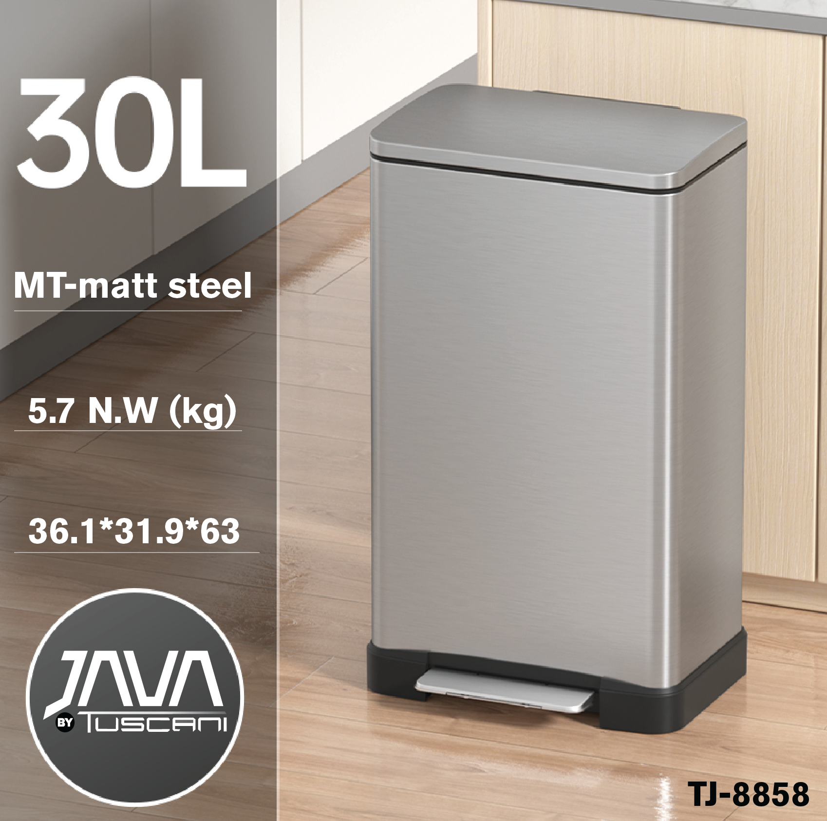 Tuscani JAVA TJ-8858 Pedal Bin by TUSCANI | Souqify