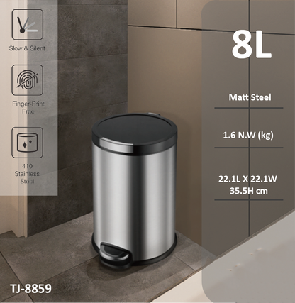 Tuscani JAVA TJ-8859 Matt Steel Pedal Bin by TUSCANI | Souqify