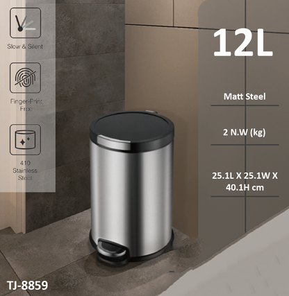 Tuscani JAVA TJ-8859 Matt Steel Pedal Bin by TUSCANI | Souqify