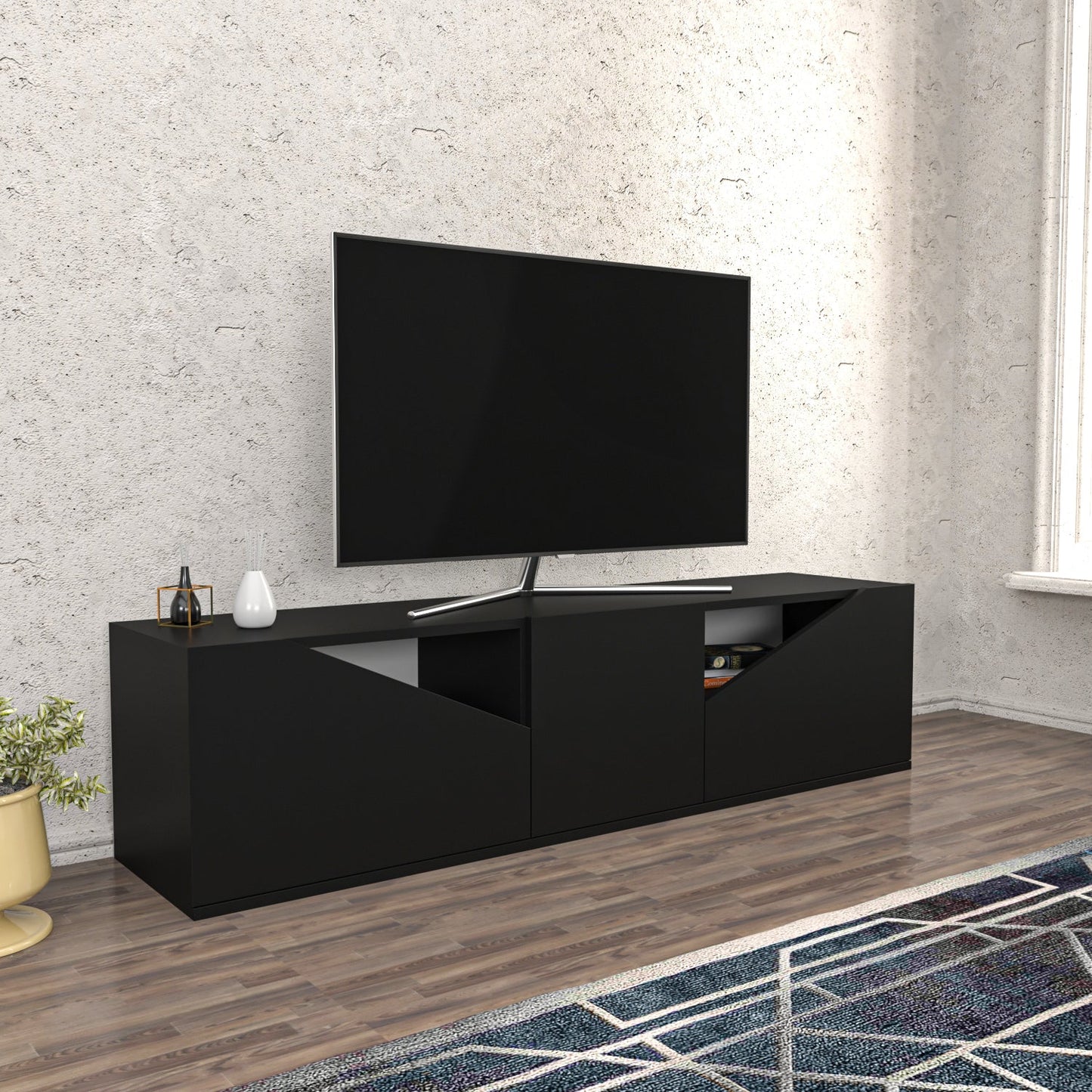 TV Stand Carson - Anthracite-OTVS3319 Anthracite 175 X 44 X 16 by DECOROTIKA | Souqify