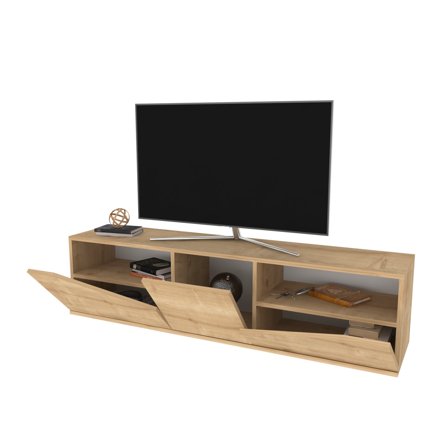 TV Stand Carson - Oak-OTVS3315 Oak 175 X 44 X 16 by DECOROTIKA | Souqify