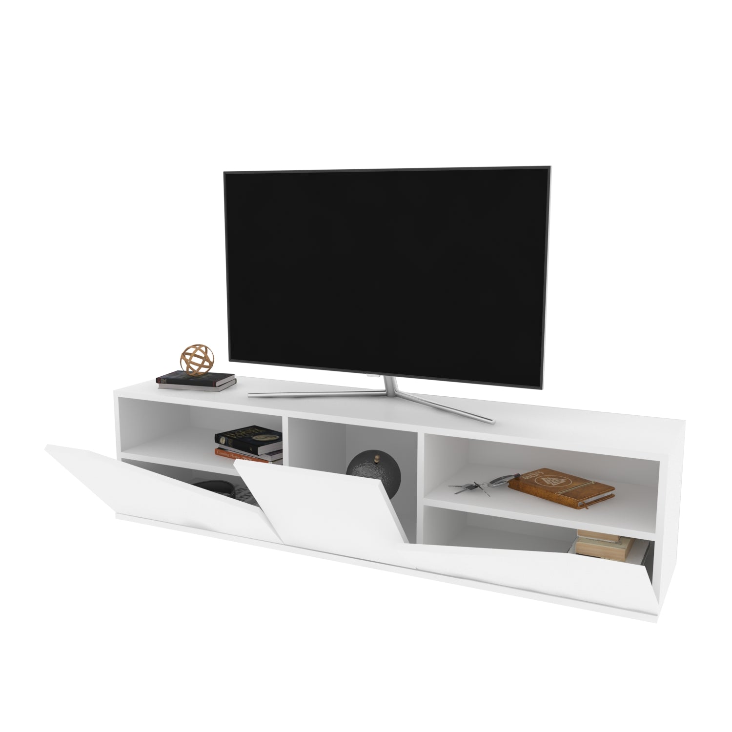 TV Stand Carson - White-OTVS3311 White 175 X 44 X 16 by DECOROTIKA | Souqify