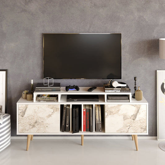 TV Stand Char - White, Ephesus-CHA63TS01 White 172 X 41 X 14 by DECOROTIKA | Souqify