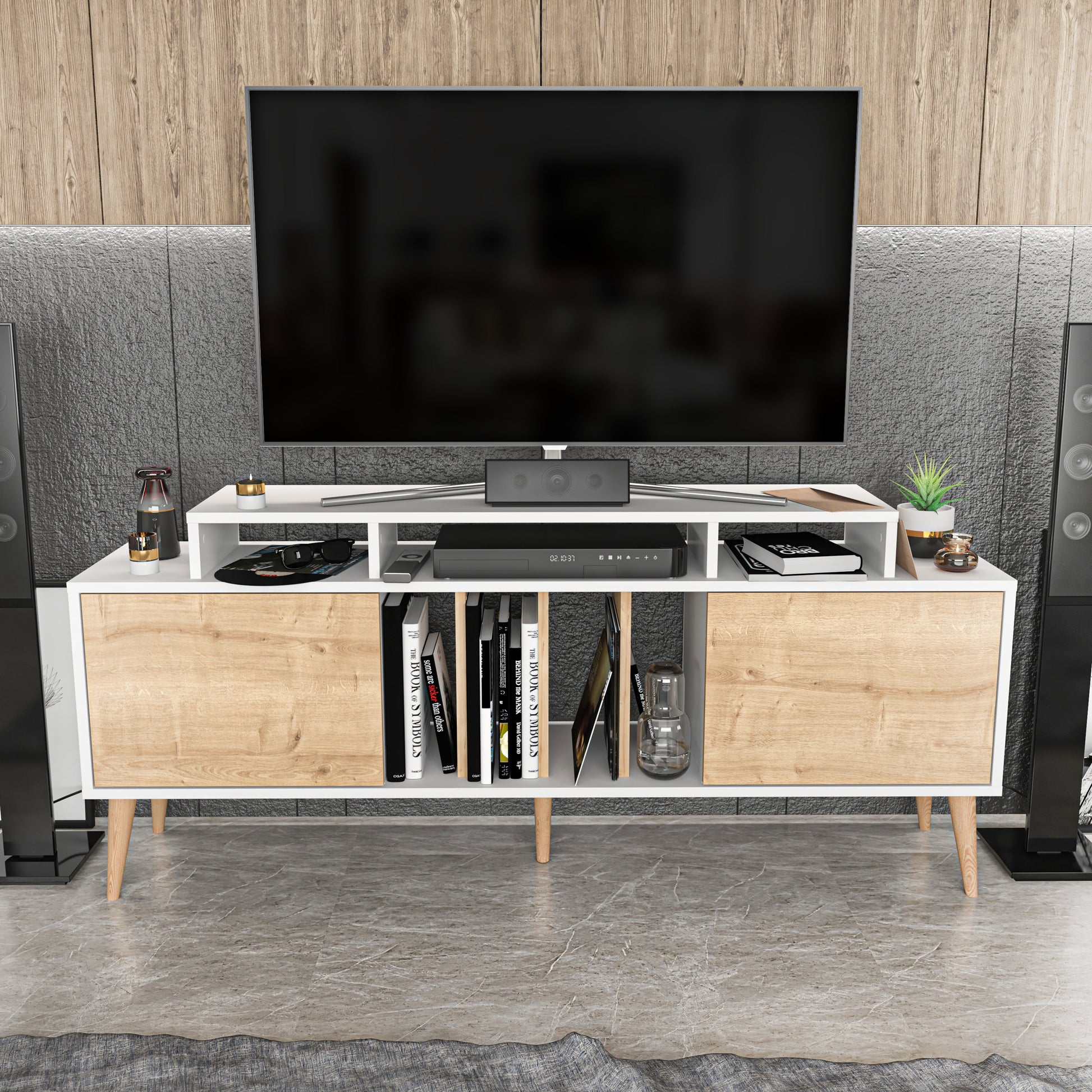 TV Stand Char - White, Sapphire-CHA63TS04 White
Sapphire 172 X 41 X 14 by DECOROTIKA | Souqify