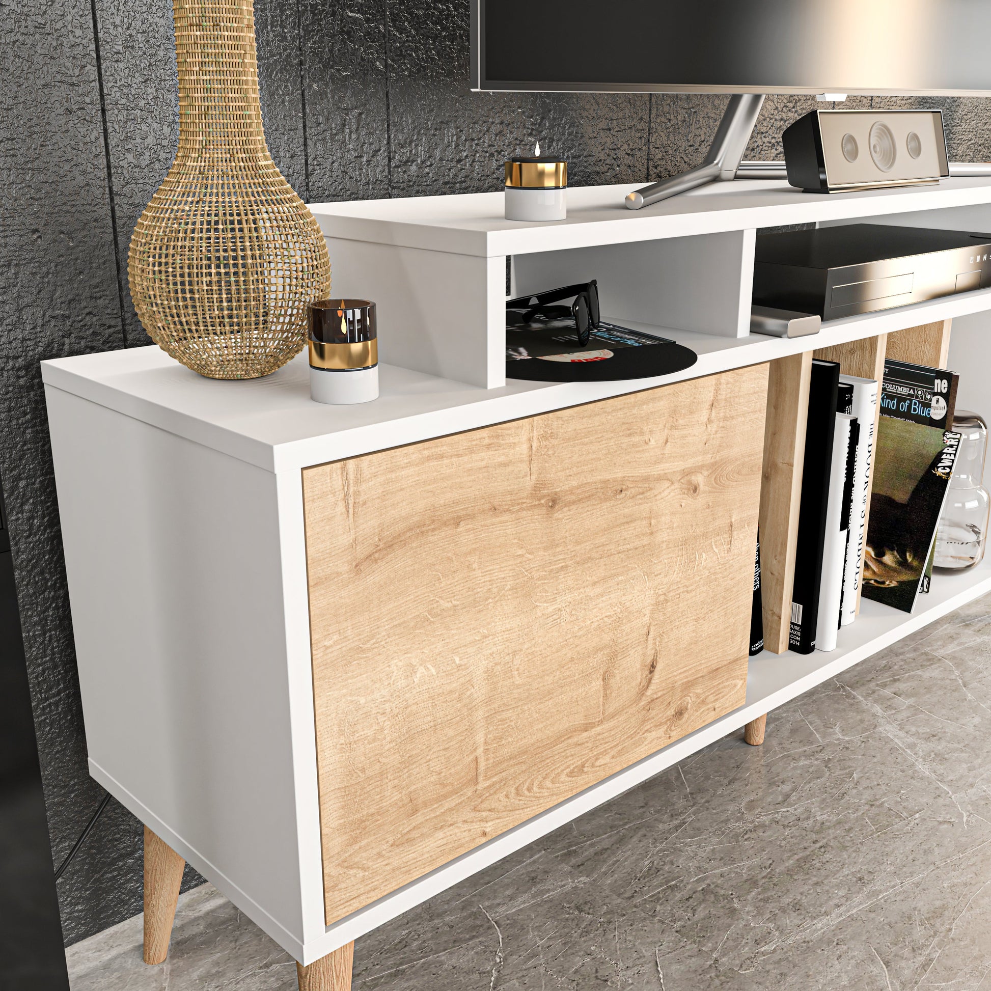 TV Stand Char - White, Sapphire-CHA63TS04 White
Sapphire 172 X 41 X 14 by DECOROTIKA | Souqify