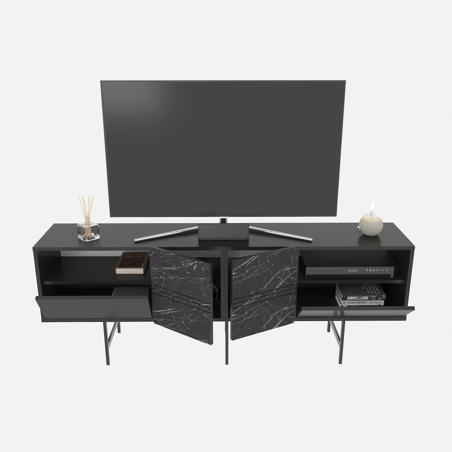 TV Stand Derin - Black-DRN71SB02 Black
Marble 107 X 41 X 27 by DECOROTIKA | Souqify