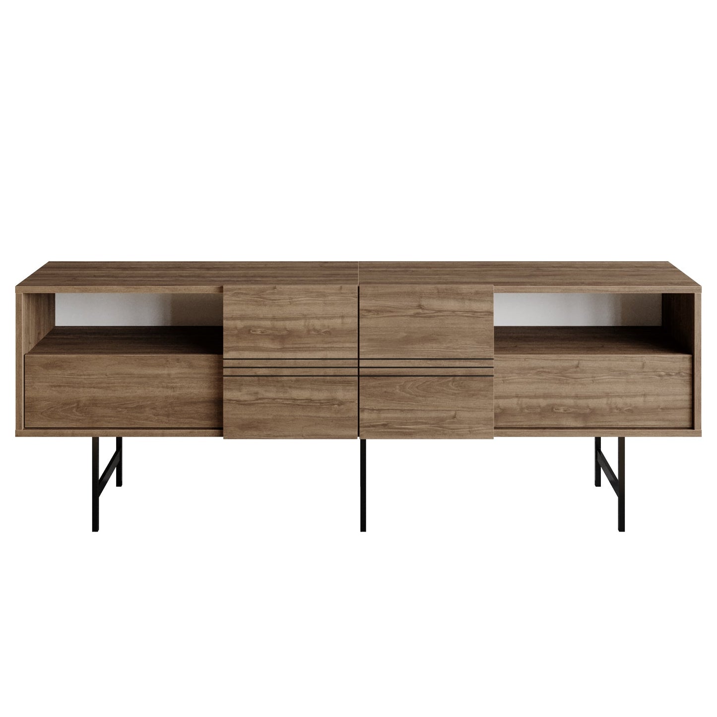 TV Stand Derin - Walnut, Black-DRN71SB03 Walnut
Black 107 X 41 X 27 by DECOROTIKA | Souqify