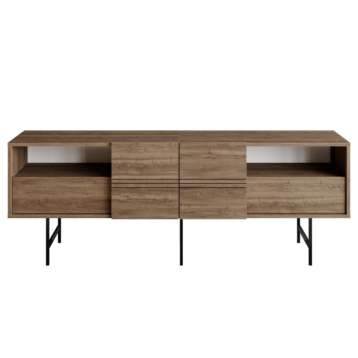 TV Stand Derin - Walnut, Black-DRN71SB03 Walnut
Black 107 X 41 X 27 by DECOROTIKA | Souqify