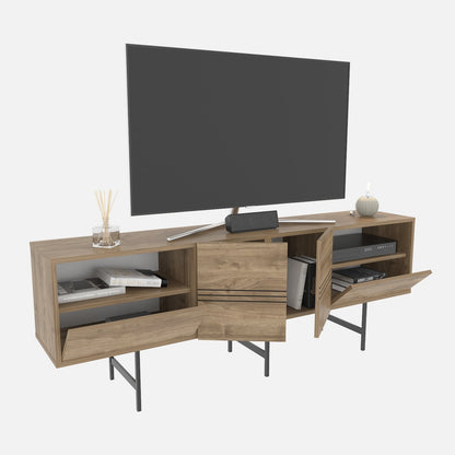 TV Stand Derin - Walnut, Black-DRN71SB03 Walnut
Black 107 X 41 X 27 by DECOROTIKA | Souqify