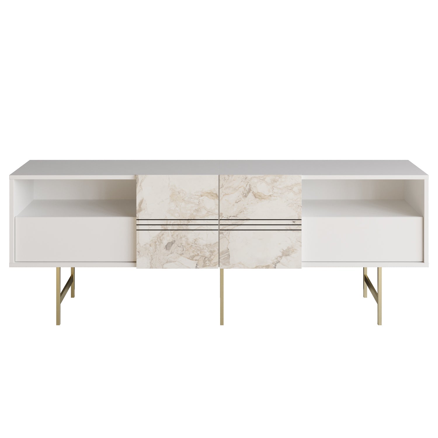 TV Stand Derin - White-DRN71SB01 White 107 X 41 X 27 by DECOROTIKA | Souqify