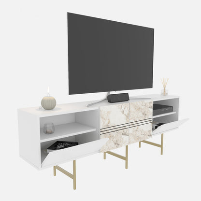 TV Stand Derin - White-DRN71SB01 White 107 X 41 X 27 by DECOROTIKA | Souqify