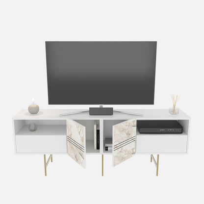 TV Stand Derin - White-DRN71SB01 White 107 X 41 X 27 by DECOROTIKA | Souqify