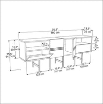 TV Stand Derin - White-DRN71SB01 White 107 X 41 X 27 by DECOROTIKA | Souqify