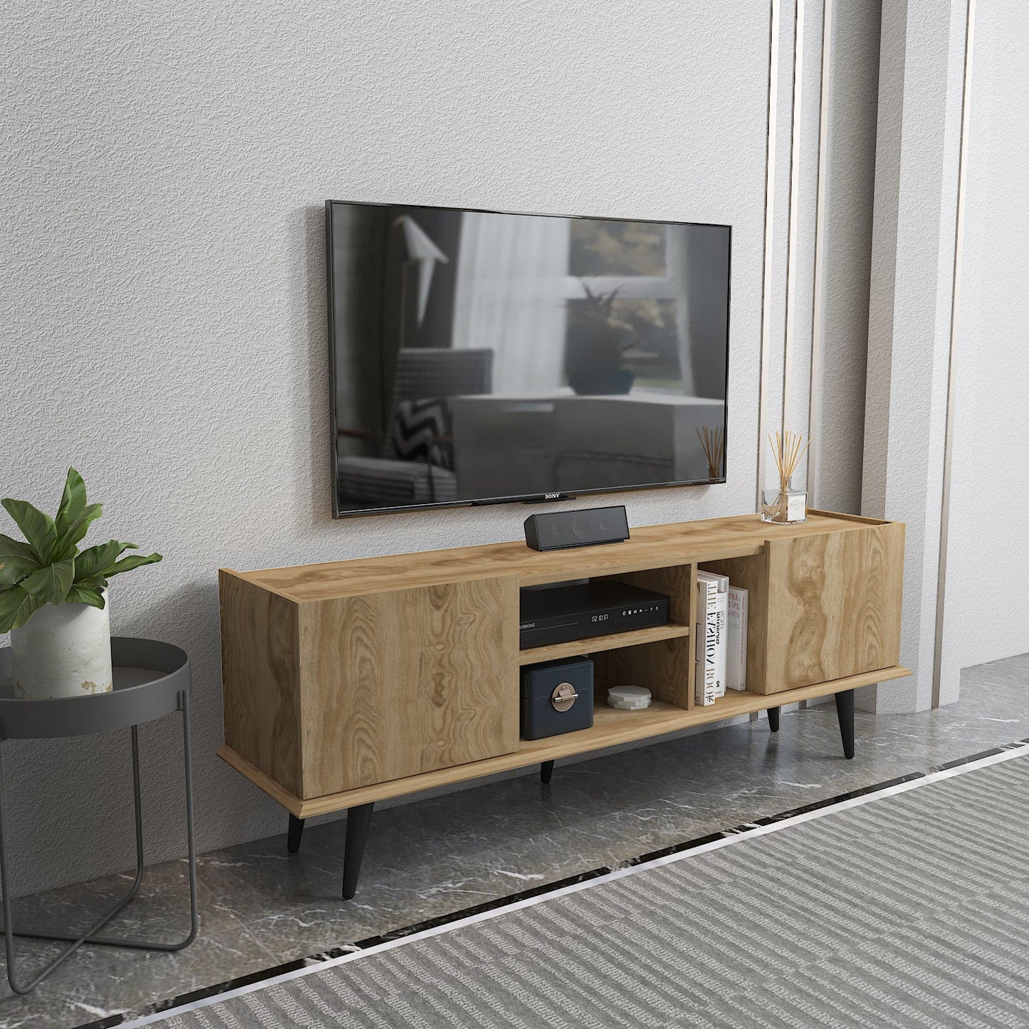 Tv Stand Ekvador Oud&Oak-EKV63TS03 Oud&Oak 177 X 40 X 14 by DECOROTIKA | Souqify