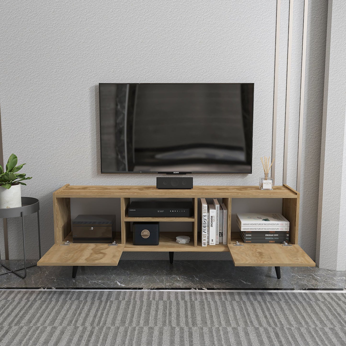 Tv Stand Ekvador Oud&Oak-EKV63TS03 Oud&Oak 177 X 40 X 14 by DECOROTIKA | Souqify
