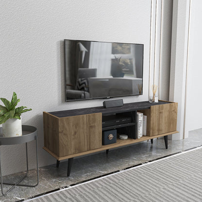 Tv Stand Ekvador Walnut&Bendire-EKV63TS01 Walnut&Bendire 177 X 40 X 14 by DECOROTIKA | Souqify