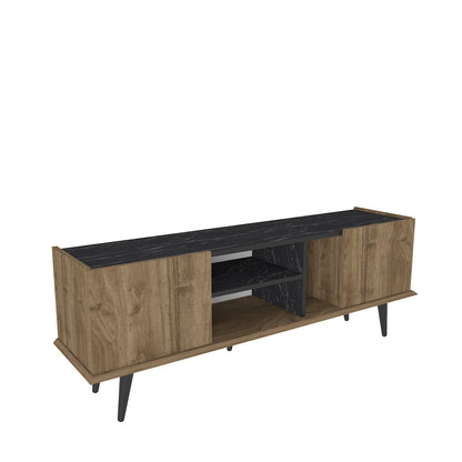 Tv Stand Ekvador Walnut&Bendire-EKV63TS01 Walnut&Bendire 177 X 40 X 14 by DECOROTIKA | Souqify