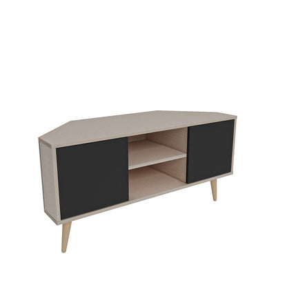 Tv Stand Lesson Cottonbeige&Black-LSS47TS06 Cottonbeige&Black 134 X 51 X 15 by DECOROTIKA | Souqify