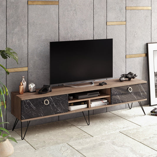 TV Stand Lorenz-LOR71TSB01 Walnut
Black 185 X 40 X 9.1 by DECOROTIKA | Souqify