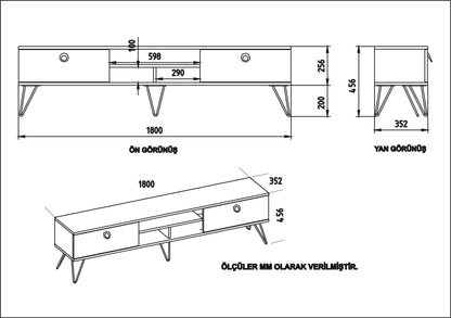 TV Stand Lorenz-LOR71TSB01 Walnut
Black 185 X 40 X 9.1 by DECOROTIKA | Souqify