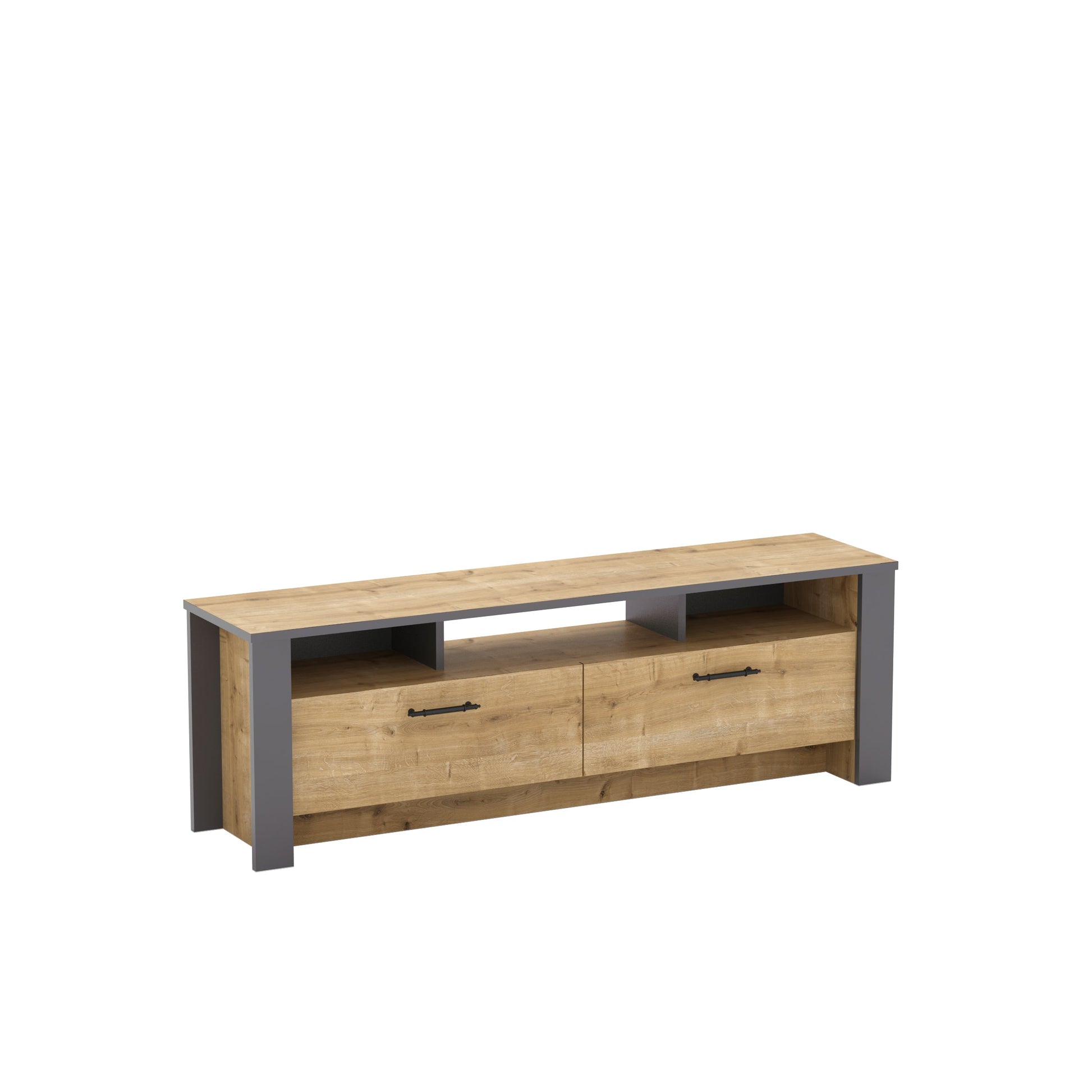 TV Stand Manhattan 150 - Oak-MN59TSM01 Oak
Dark Grey 161 X 41 X 16 by DECOROTIKA | Souqify