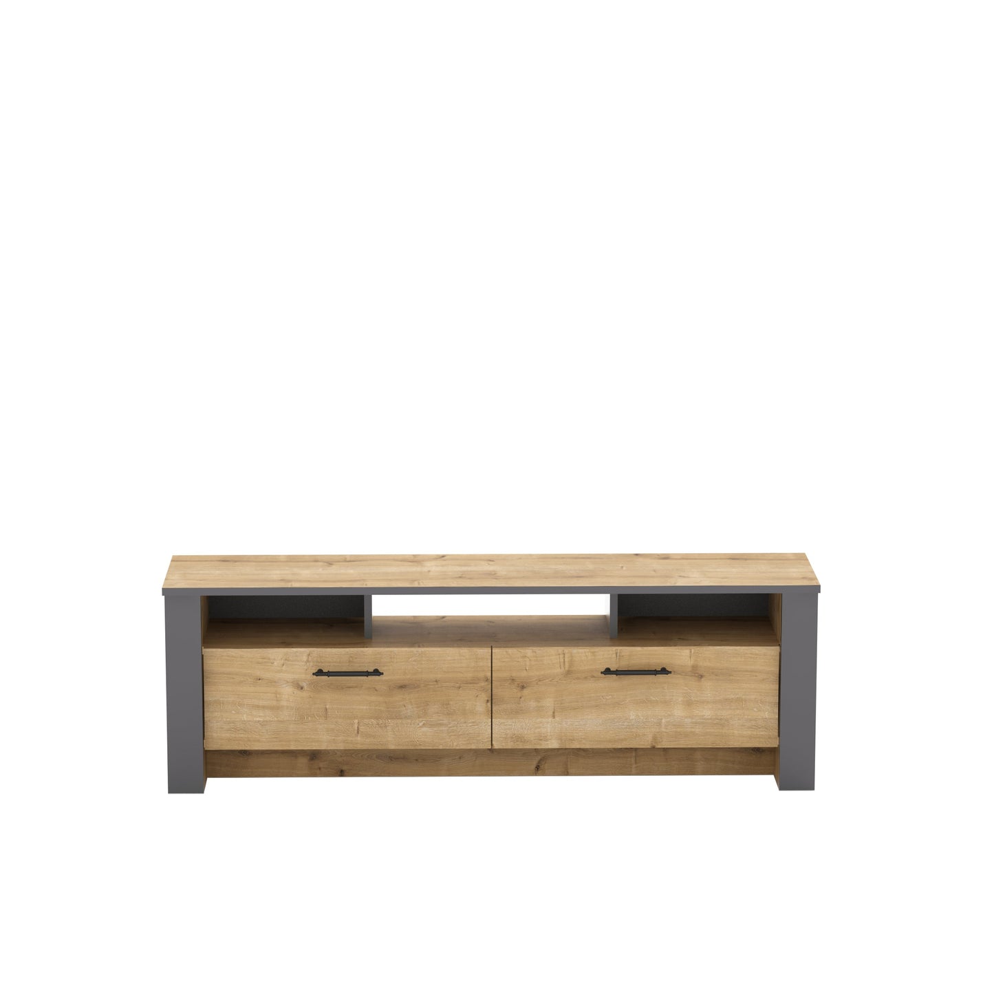 TV Stand Manhattan 150 - Oak-MN59TSM01 Oak
Dark Grey 161 X 41 X 16 by DECOROTIKA | Souqify