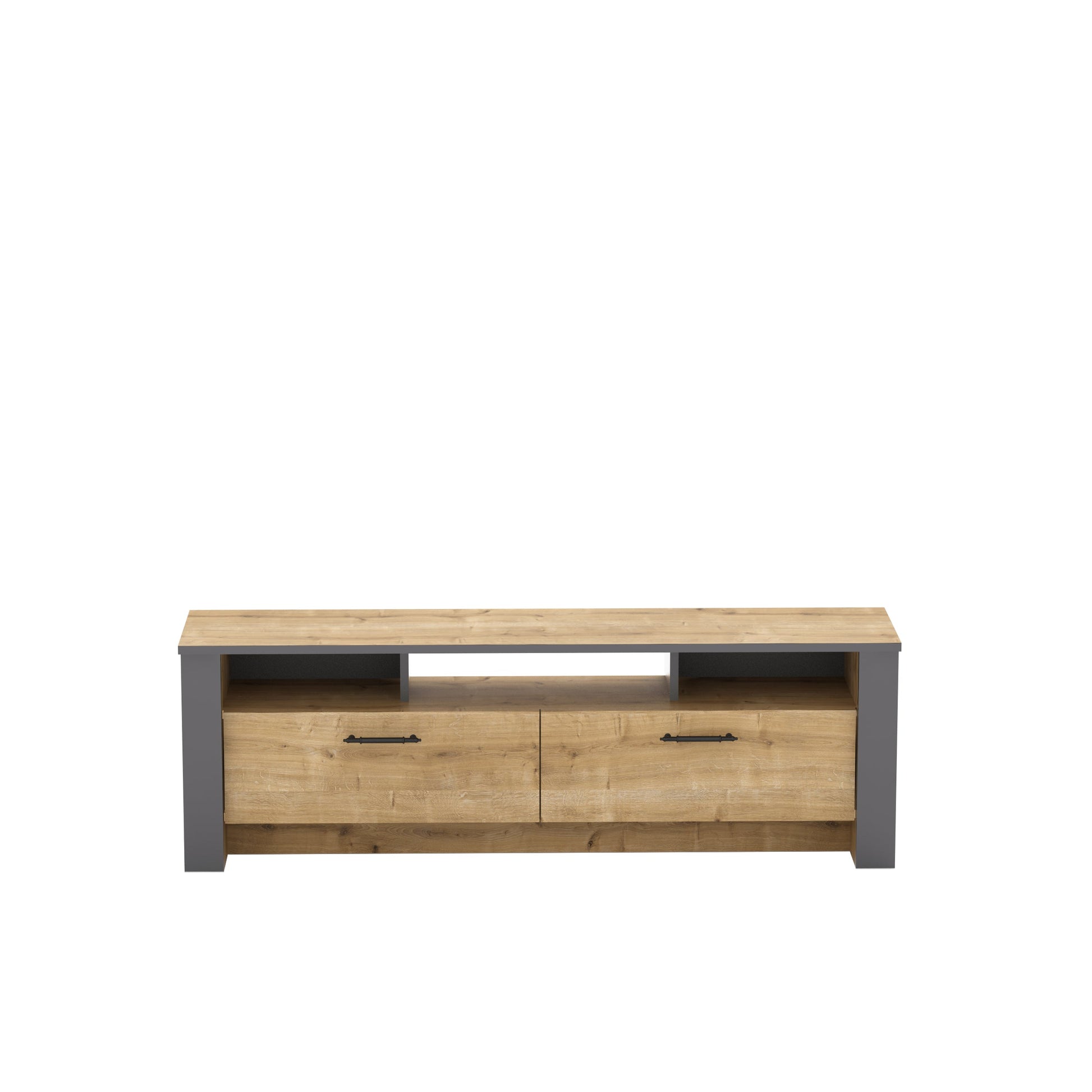 TV Stand Manhattan 150 - Oak-MN59TSM01 Oak
Dark Grey 161 X 41 X 16 by DECOROTIKA | Souqify