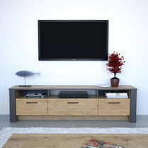 TV Stand Manhattan 180 - Oak-MN71TSB01 Oak
Dark Grey 192 X 40 X 14 by DECOROTIKA | Souqify